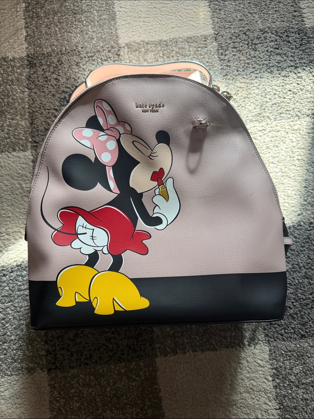 kate spade Minnie Mouse Pink, Black & Yellow Leather Backpack